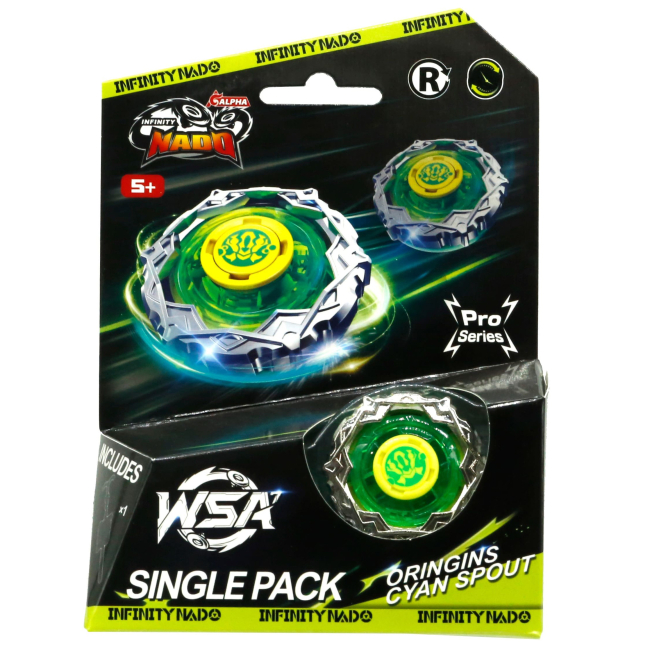 Волчки и боевые арены - Волчок Infinity Nado VII Pro Series Single Pack Origins Циановый Вихрь Cyan Spout (EU664621-3)#2