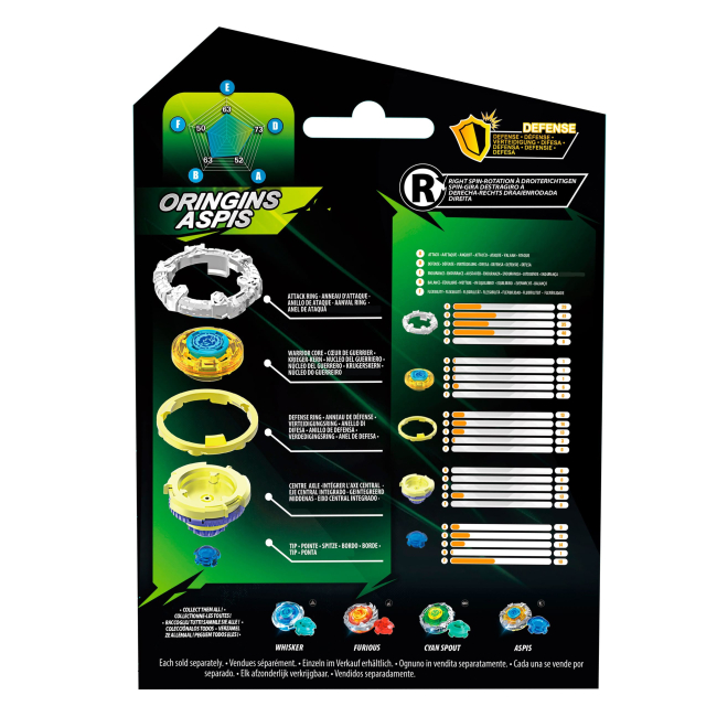 Волчки и боевые арены - Волчок Infinity Nado VII Pro Series Single Pack Origins Щит Aspis (EU664621-4)#3