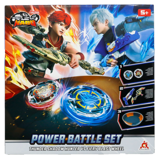 Волчки и боевые арены - Игровой набор Infinity Nado VII Power Battle Set Громовой Охотник Теней и Огненное Колесо Взрыва (EU664180)#9