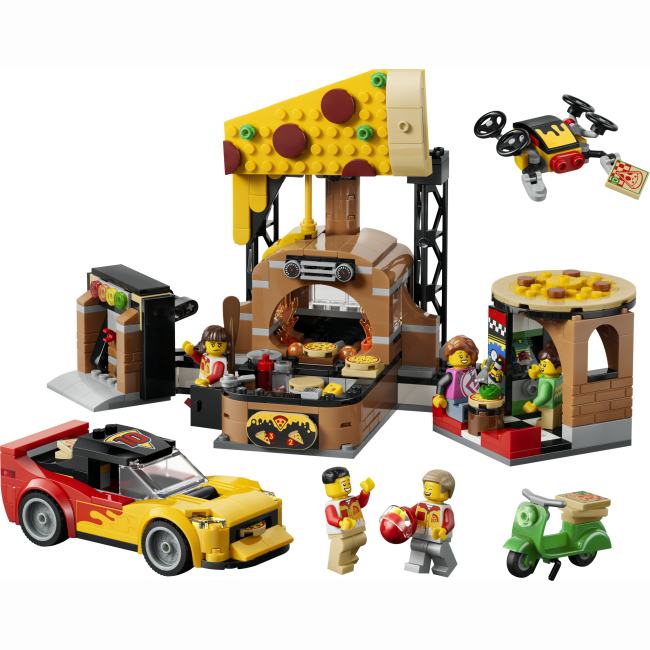 Конструкторы LEGO - Конструктор LEGO City Доставка пиццы с разными транспортными средствами (60496)#2