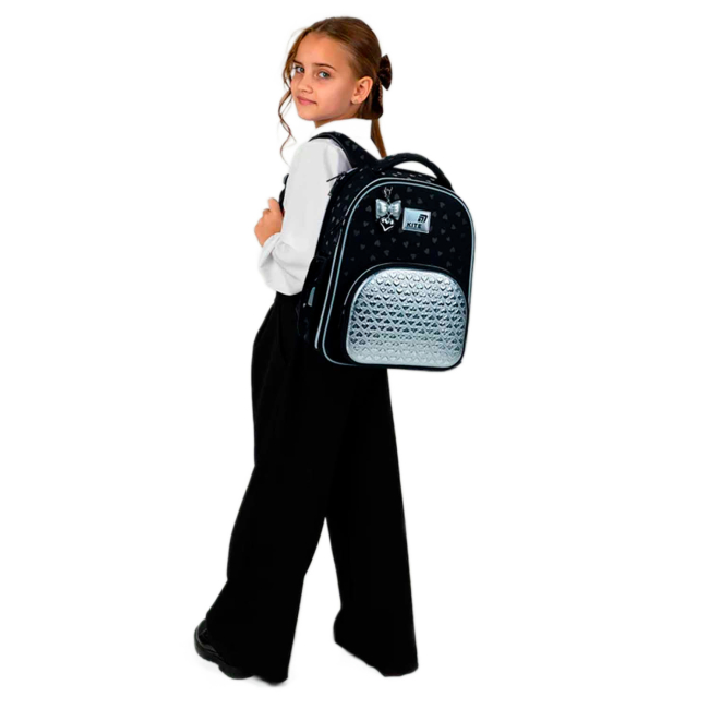 Рюкзаки и сумки - Рюкзак школьный каркасный Kite Education Black and Silver (K26-556M-2)#5
