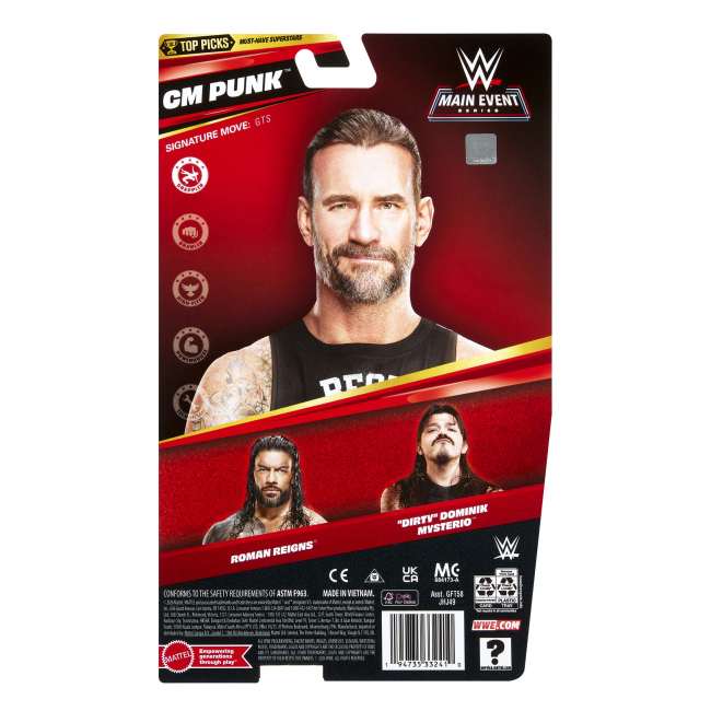 Фигурки персонажей - Игровая фигурка WWE Cm Punk (GDF62/18)#6