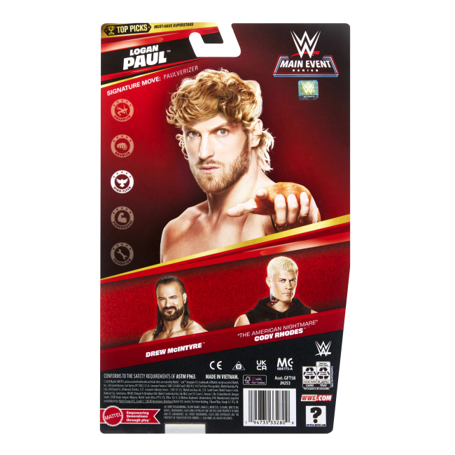 Фигурки персонажей - Игровая фигурка WWE Logan Paul (GDF62/19)#6