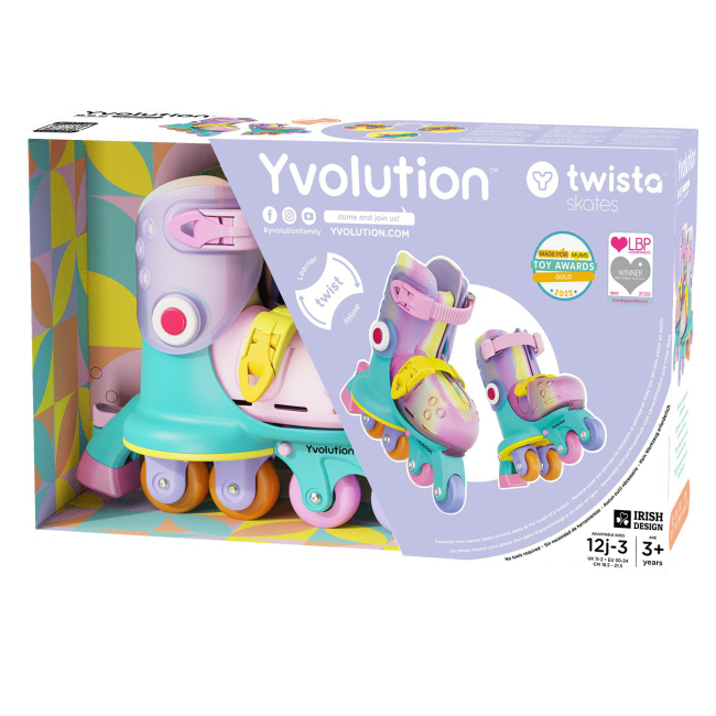 Ролики дитячі - Роликові ковзани Yvolution Twista веселка розмір 30-34 (YR25A4)#2