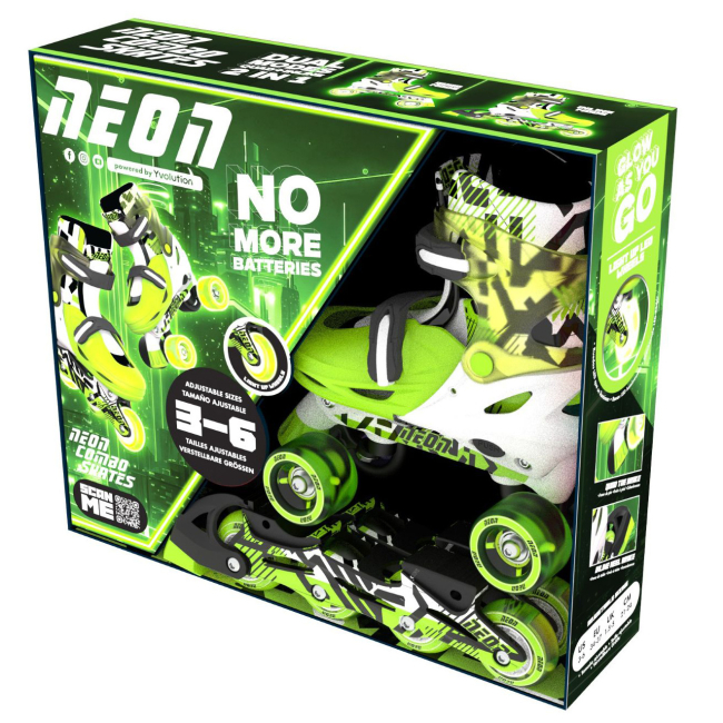 Ролики детские - Роликовые коньки Neon Combo зеленые размер 30-33 (NC46G4)#3
