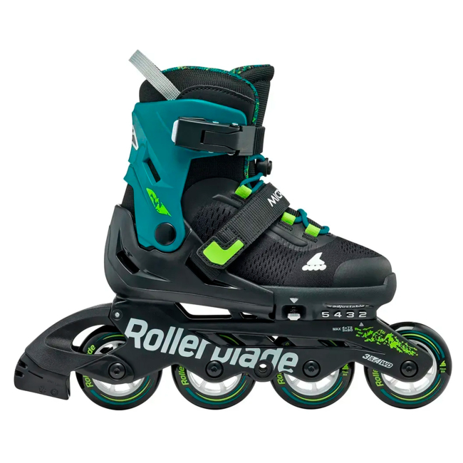 Ролики дитячі - Роликові ковзани Rollerblade Microblade XT чорно-бензиновий зелений розмір 28-32 (8059791073177)#3