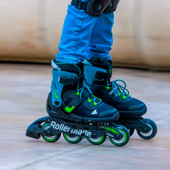 Ролики дитячі - Роликові ковзани Rollerblade Microblade XT чорно-бензиновий зелений розмір 28-32 (8059791073177)#8