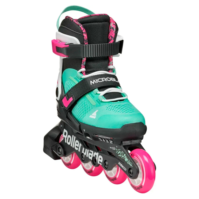 Ролики детские - Роликовые коньки Rollerblade Microblade XT чёрно-морской зеленый размер 33-36.5 (8059791068425)#2