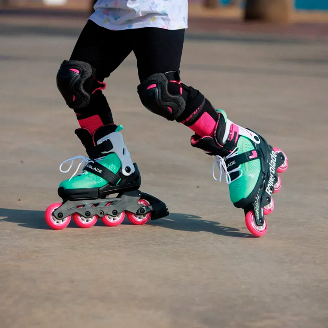 Ролики детские - Роликовые коньки Rollerblade Microblade XT чёрно-морской зеленый размер 33-36.5 (8059791068425)#8