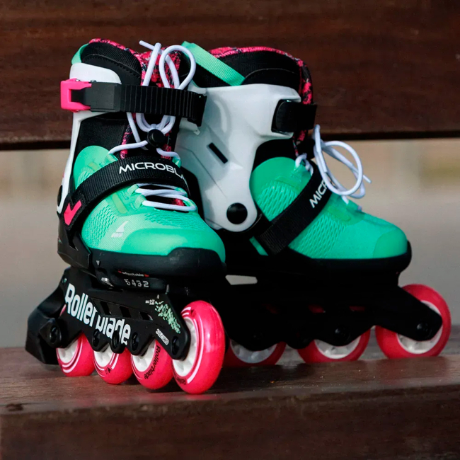 Ролики дитячі - Роликові ковзани Rollerblade Microblade XT чорно-морський зелений розмір 36.5-40 (8059791073207)#7