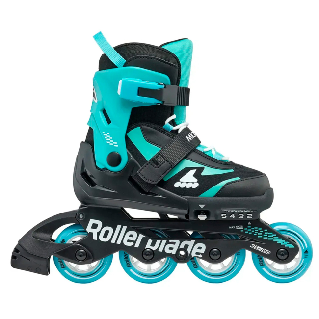 Ролики детские - Роликовые коньки Rollerblade Microblade черно-голубые размер 33-36.5 (8059791068487)#4