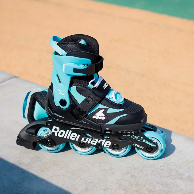 Ролики детские - Роликовые коньки Rollerblade Microblade черно-голубые размер 36.5-40 (8059791073214)#7