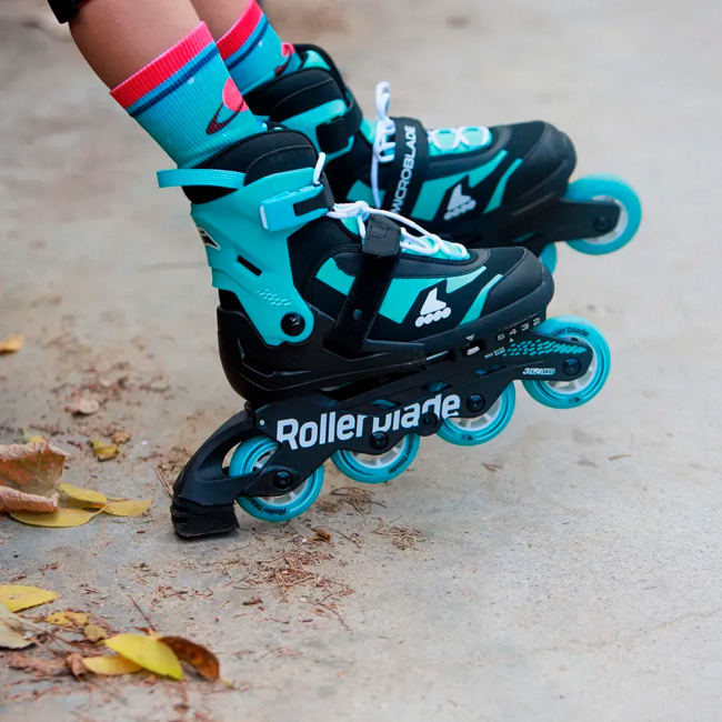Ролики детские - Роликовые коньки Rollerblade Microblade черно-голубые размер 36.5-40 (8059791073214)#8