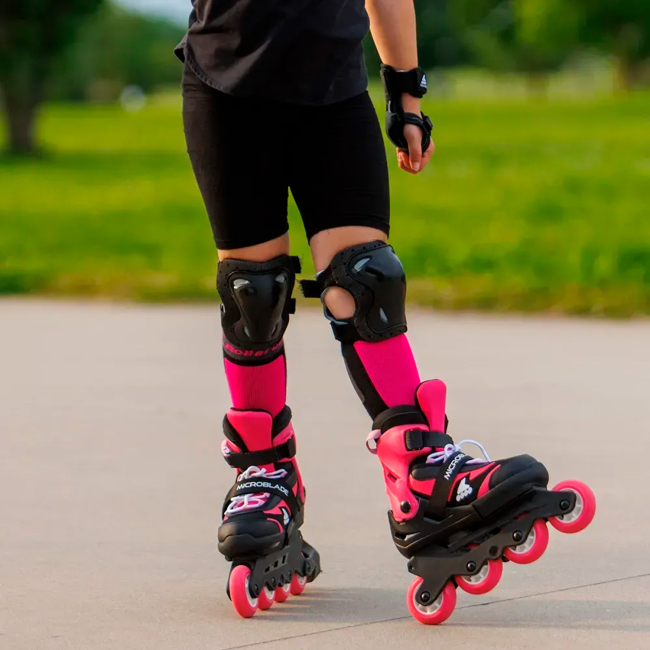 Ролики детские - Роликовые коньки Rollerblade Microblade черно-розовые размер 28-32 (8059791073245)#8