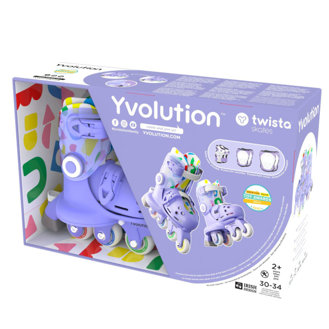 Ролики дитячі - Роликові ковзани Yvolution Twista фіолетові розмір 30-34 (YC03E4)#4