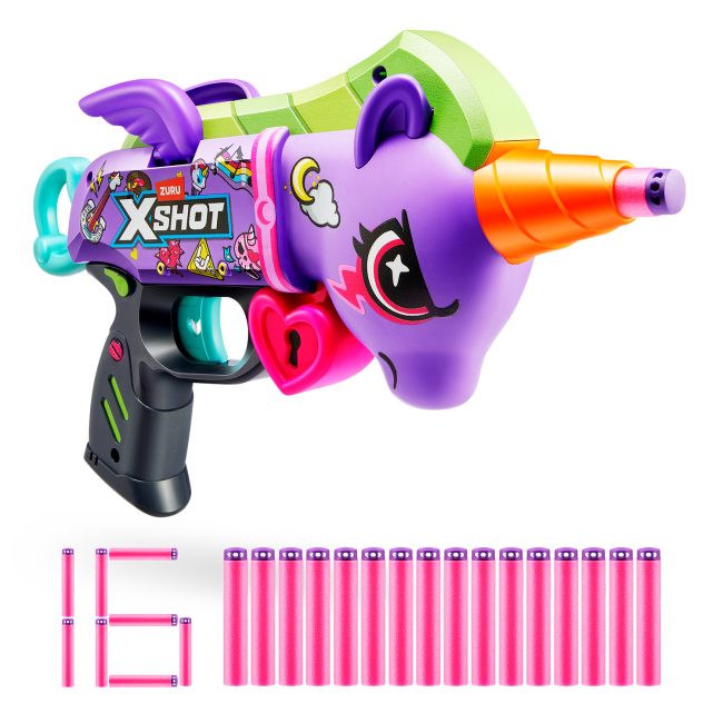 Помпова зброя - Швидкострільний бластер X-Shot Purple Blastercorn (36882R)#2