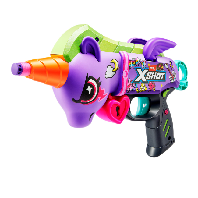 Помпова зброя - Швидкострільний бластер X-Shot Purple Blastercorn (36882R)#4