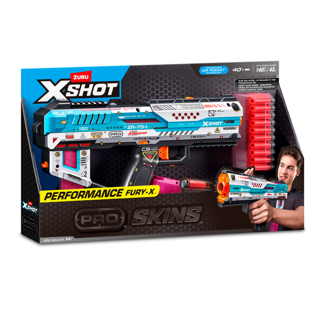 Помпова зброя - Швидкострільний бластер X-Shot Skins Pro Series Fury-X (36772R)#3