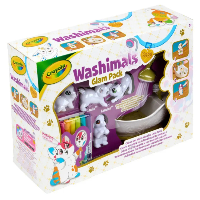 Набори для творчості - Набір для творчості Crayola Washimals Гламурні улюбленці з ванною (74-7453)#2
