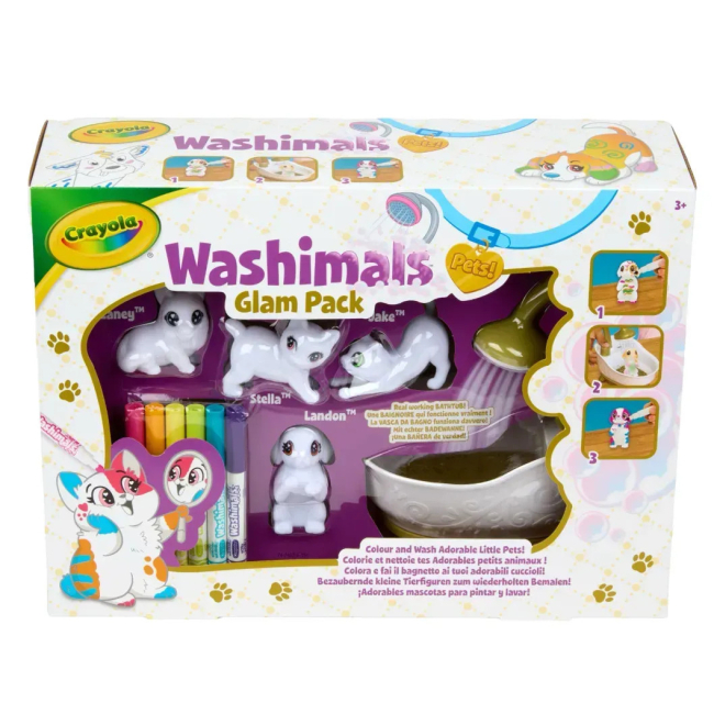 Набори для творчості - Набір для творчості Crayola Washimals Гламурні улюбленці з ванною (74-7453)#3