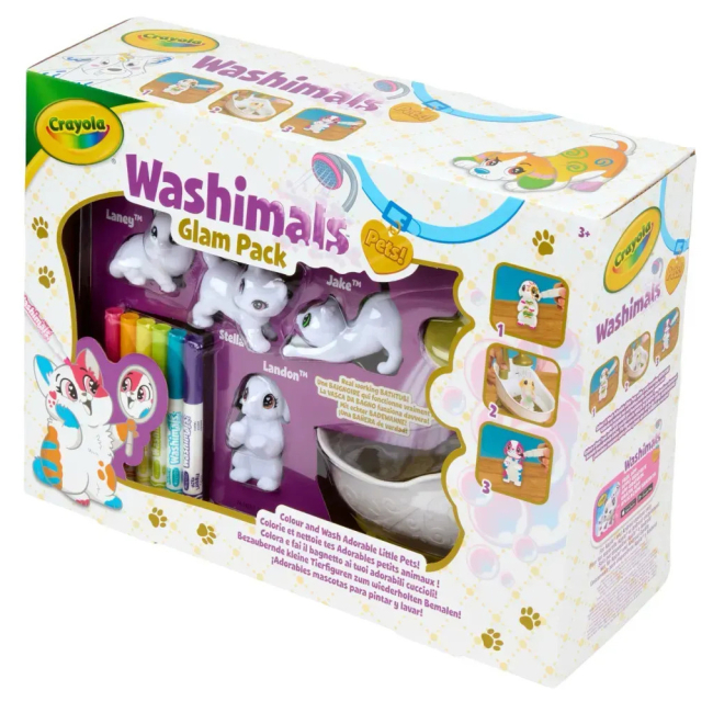 Набори для творчості - Набір для творчості Crayola Washimals Гламурні улюбленці з ванною (74-7453)#4