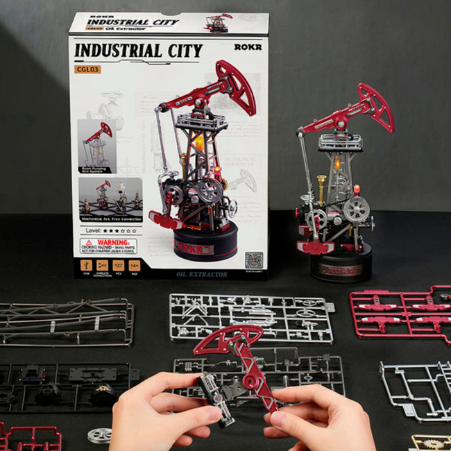 3D-пазли - Конструктор Robotime Rokr 3D Екстрактор олії 127 деталей (CGL03)#3
