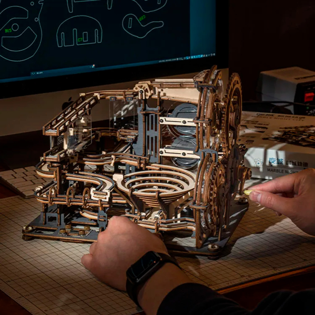 3D-пазли - Конструктор Robotime Rokr 3D Мармурове нічне місто 294 деталі (LGA01)#4