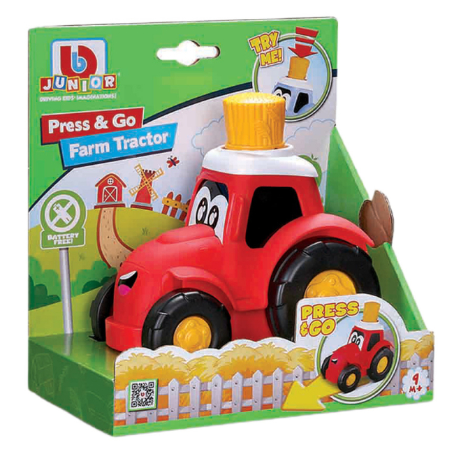 Машинки для малюків - Трактор іграшковий Bb Junior Press&Go червоний (16-89026/1)#2