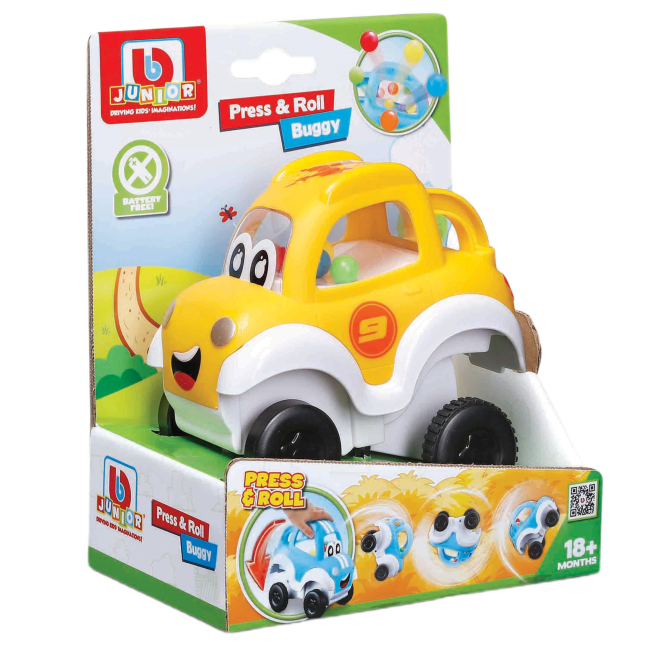 Машинки для малюків - ​Машинка Bb Junior Press&Go жовта (16-89029/2)#2