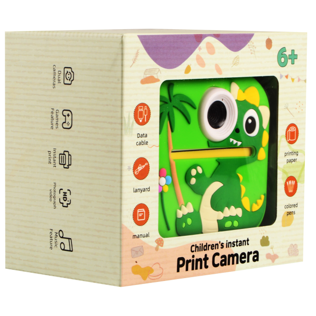 Фотоапарати - Камера-принтер DIY Toys Динозавр зелена (CJ-4978946-G)#8