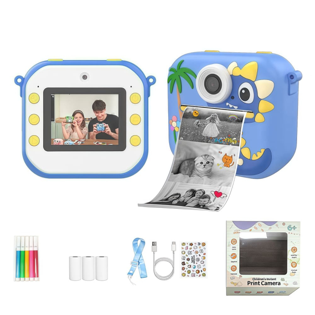 Фотоапарати - Камера-принтер DIY Toys Динозавр блакитна (CJ-4978946-B)#6