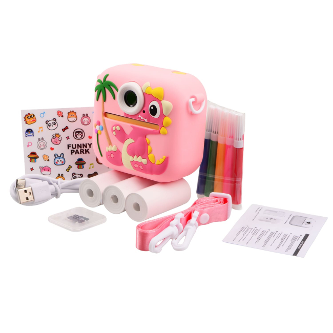 Фотоапарати - Камера-принтер DIY Toys Динозавр рожева (CJ-4978946-P)#6