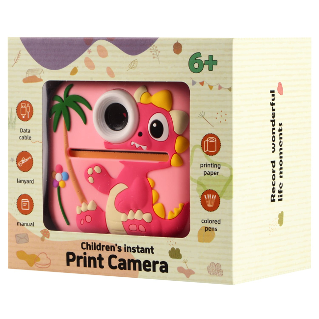 Фотоапарати - Камера-принтер DIY Toys Динозавр рожева (CJ-4978946-P)#7