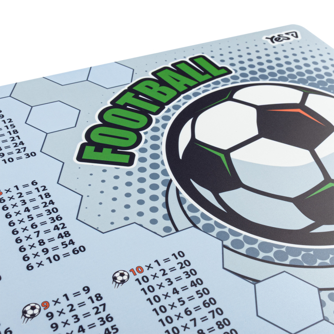 Канцтовары - Подкладка для стола Yes Football с таблицей умножения (492377)#2