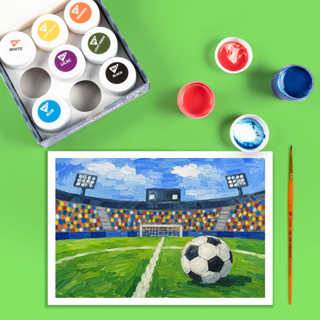 Канцтовары - ​Краски гуашь Yes Football 9 цветов (230452)#6