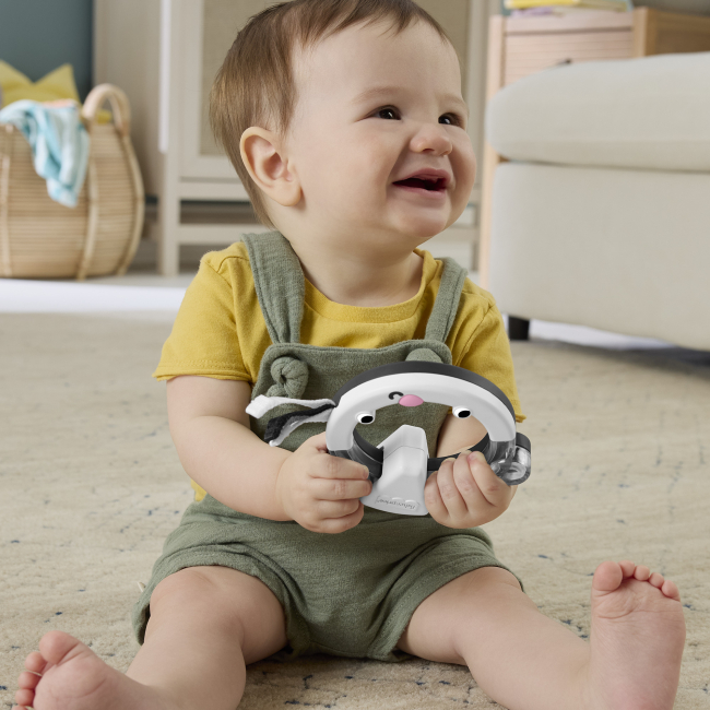 Брязкальця, прорізувачі - Брязкальце Fisher-Price Різнокольорові петельки Борсук (JHB58/3)#3