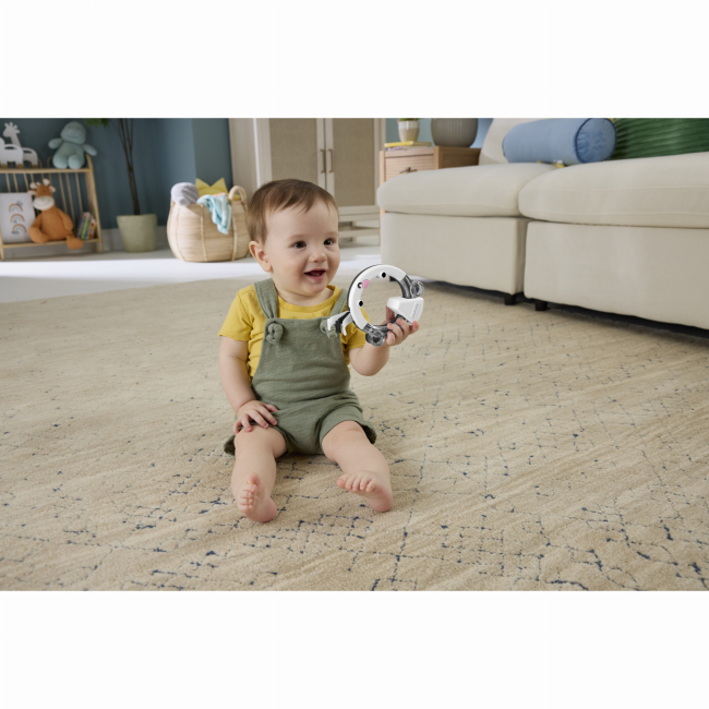 Брязкальця, прорізувачі - Брязкальце Fisher-Price Різнокольорові петельки Борсук (JHB58/3)#4