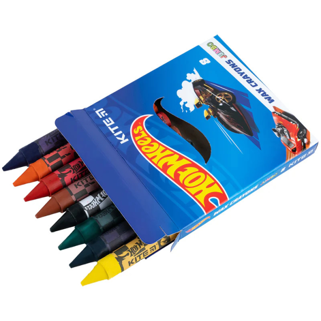 Канцтовары - Мел восковой Kite Jumbo Hot Wheels 8 цветов (HW24-076)#2