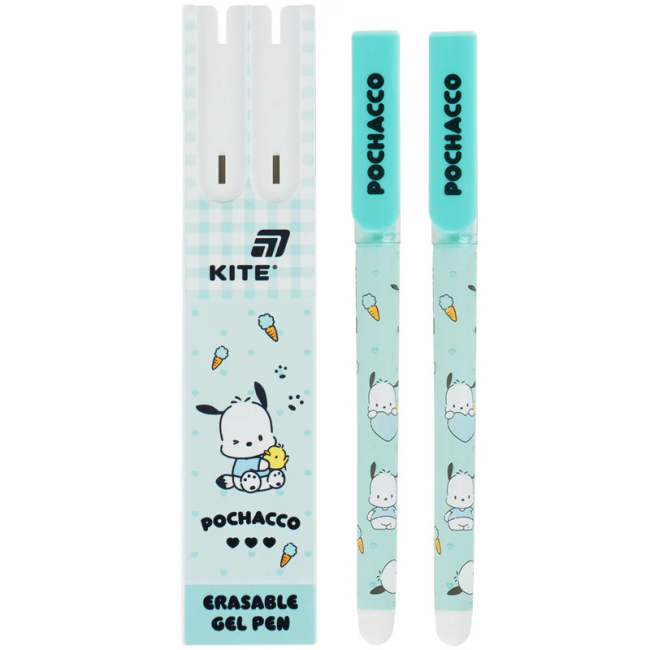 Канцтовары - Ручка гелевая Kite Pochacco Пиши-стирай в пенале синяя 2 шт (PC26-069)#2