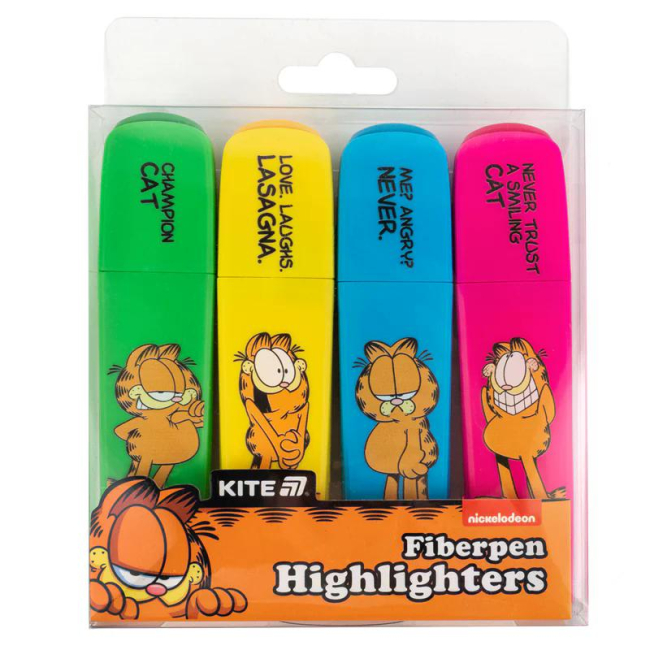Канцелярські товари - Набір маркерів Kite Highlighter Garfield 4 кольори (GF25-444)#3