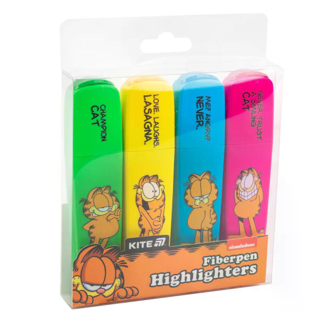 Канцелярські товари - Набір маркерів Kite Highlighter Garfield 4 кольори (GF25-444)#4