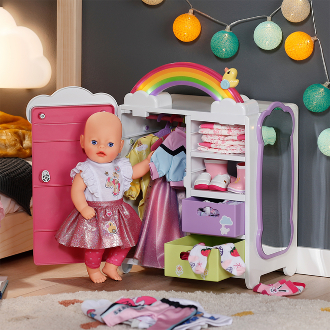 Мебель и домики - Игровой набор Baby Born Гардероб с радугой и уточкой (836040)#5