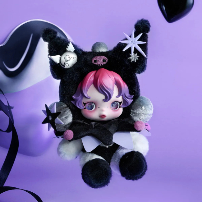 Брелоки - Колекційна м'яка іграшка Pop Mart Skullpanda Kuromi (SPKP-01)#3