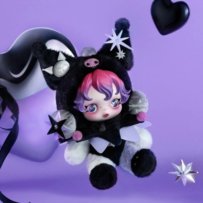 Брелоки - Колекційна м'яка іграшка Pop Mart Skullpanda Kuromi (SPKP-01)#4