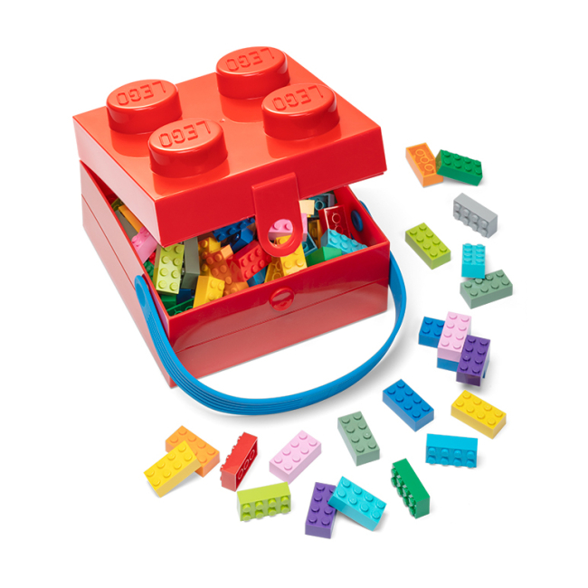 Детская мебель - Бокс для хранения с ручкой LEGO Lifestyle Кирпич красный (40240001)#3