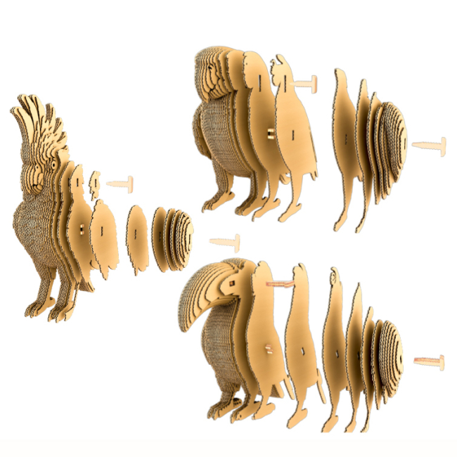 3D-пазлы - 3D пазл Cartonic Tropical birds trio (CARTTRIOBIRDS)#2