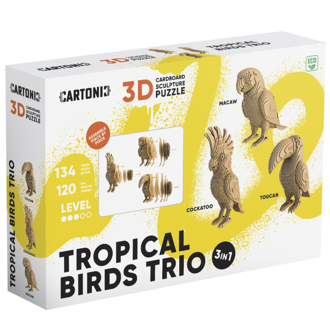 3D-пазлы - 3D пазл Cartonic Tropical birds trio (CARTTRIOBIRDS)#3