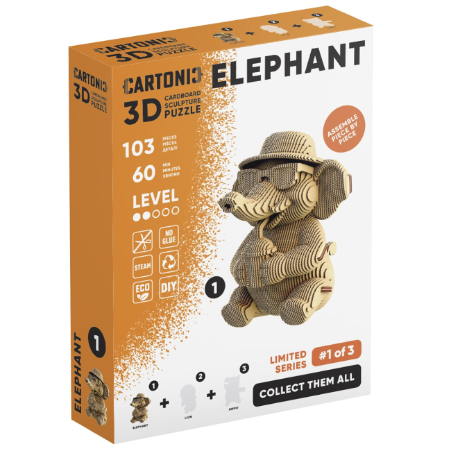3D-пазли - 3D пазл Cartonic Collectible Elephant (CCARTELEP)#3