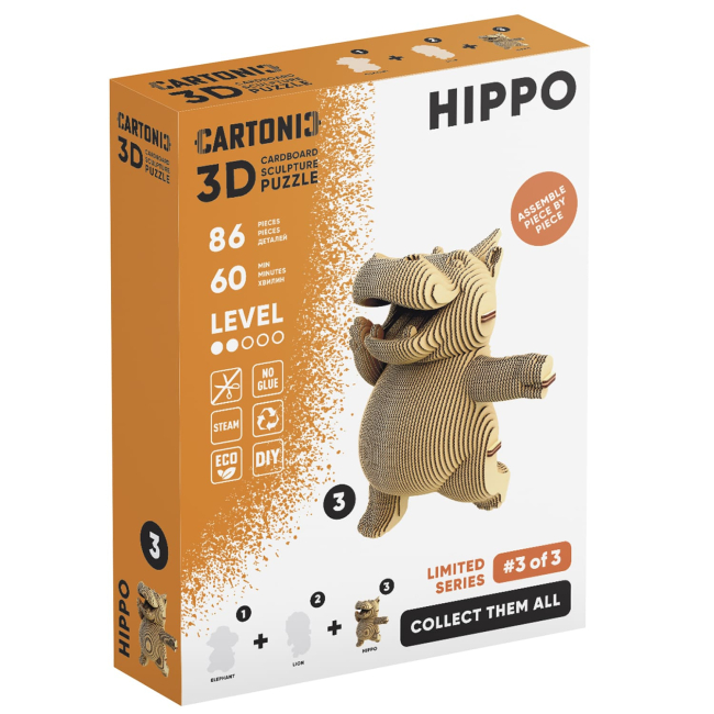 3D-пазлы - 3D пазл Cartonic Collectible Hippo Ippo (CCARTHIPO)#3