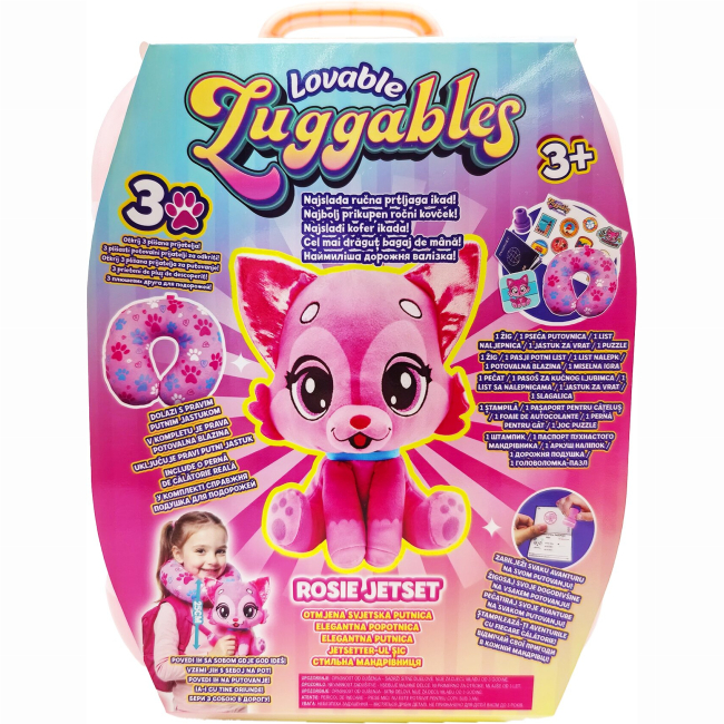 Детские чемоданы - Набор Lovable Luggables Мягкая игрушка Rosie с подушкой и чемоданом (815887029491)#2